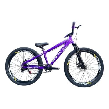 Imagem de Bicicleta Aro 26 Gta Rebel Freeride Downhill Single Rodas Vmaxx Freio a Disco Pneu Flame (Roxo - Pneu preto, 14)