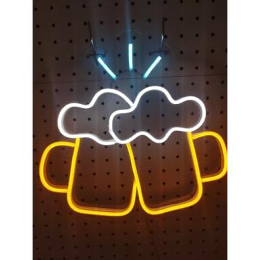Imagem de PLACA LUMINOSA EM NEON DE LED CANECA DE CERVEJA 30X30