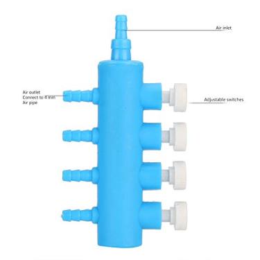 Imagem de HEEPDD Distribuidor de Controle de Ar do Aquário, 2pcs Aquário de 2 Válvulas de Bomba de Válvula de de de Ar Distribuidor de Oxigênio Divisor Aquarium Oxigênio Adaptador de Acessório NAN (um ponto