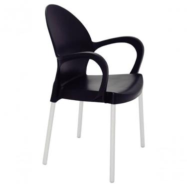 Imagem de Cadeira Grace Tramontina Com Braços Em Polipropileno Preto