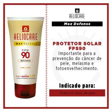 Imagem de Heliocare Max Defense Gel Creme FPS 90 - Protetor Solar, 50g