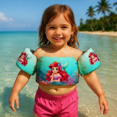 Imagem de Colete Salva Vidas Infantil Boia de Braço para Praia Piscina Tema Prin
