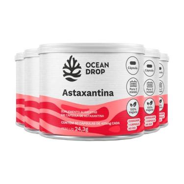 Imagem de Kit 5 Astaxantina Ocean Drop 60 cápsulas