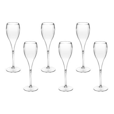 Imagem de Taça Acrílico De Espumante 120ml Kit 6un Brut Alto Padrão (TRANSPARENTE)