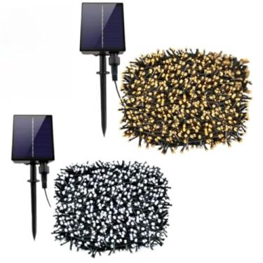 Imagem de Pisca Pisca Solar LEDs 50 Metros - Iluminação Natalina para Área Externa com 8 Funções e Painel Solar(300 LED - 30 METROS,BRANCO QUENTE)