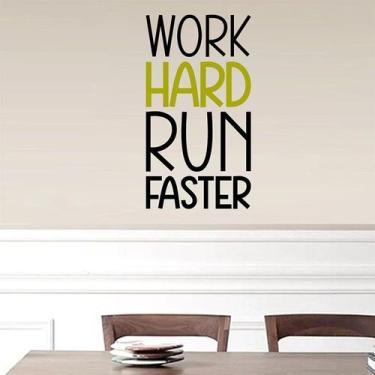 Imagem de Adesivos de parede Work Hard, Run Faster Motivational PVC 30x54cm - yi