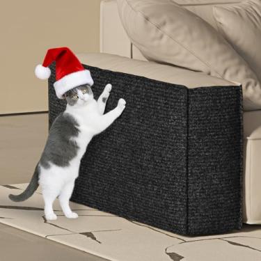 Imagem de ICOOP Protetor de móveis para gatos, tapete preto, arranhador, 40 x 203 cm, protetor de sofá autoadesivo para gatos, faça você mesmo, protetor de canto de sofá para gatos, almofada de arranhar para