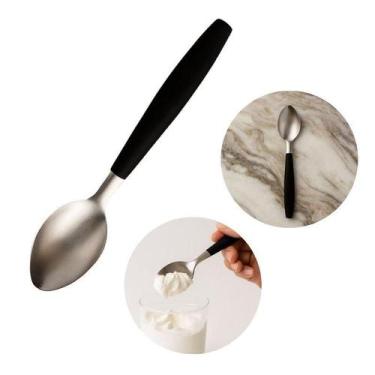 Imagem de Jogo Com 6 Colheres De Mesa Aço Inox Premium Cabo Preto - Praticasa