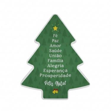 Imagem de Luminária Árvore de Natal em Plástico, 29 x 25 x 10 cm, Polietileno, Iluminação LED/Fluorescente, com Interruptor, Decorativa para Casa