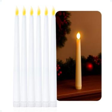 Imagem de Kit 6 Vela Led Para Castiçal 28cm Eletrônica Festa Natalina Decoração Castiçal Romântico(Kit 6 - Branco)