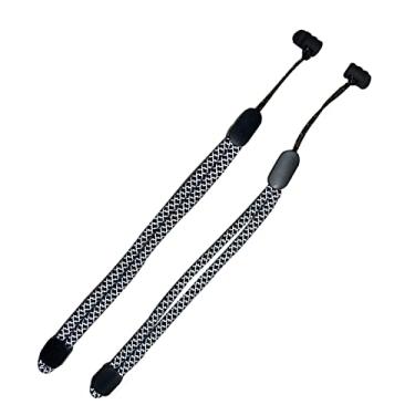 Imagem de Alças refletivas de substituição melhoradas para controle Oculus Quest 2 geração, alça de mão ajustável resistente e confortável, tampa de resina preta de fácil fixação