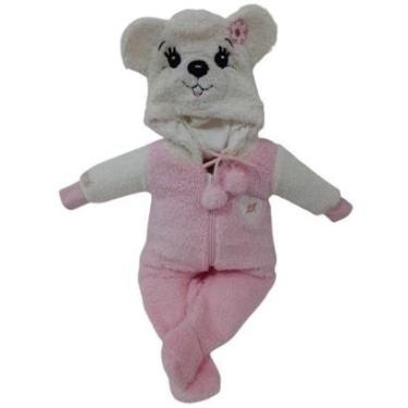 Imagem de Macacão Pelo Sherpa Luxo Bebê Menina Inverno Lessa Kids 8271-Feminino