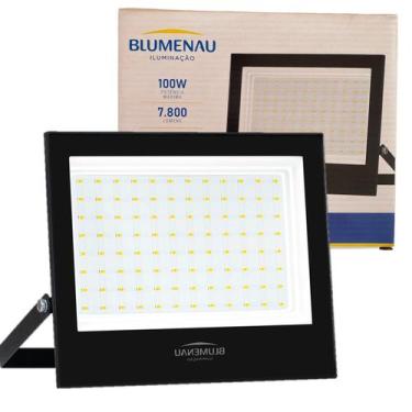 Imagem de Refletor Holofote Led Slim 100w Branco Neutro 4100k Ip66 - Blumenau Il