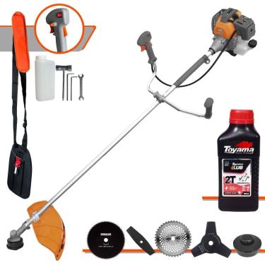 Imagem de Roçadeira Multifuncional Tekna RL520P À Gasolina 52cc 2HP 10.000rpm Completa 5 Em 1 Com Carretel + Kit 4 Lâminas de Corte + ÓLEO TOYAMA 2 Tempos