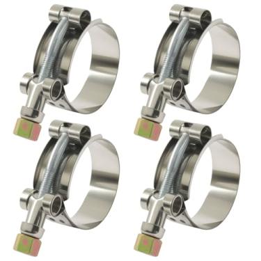 Imagem de Zorveiio Braçadeira de mangueira de parafuso em T de 1,5 polegadas, braçadeira de aço inoxidável 304, faixa de trabalho de 46 mm-52 mm para mangueira de 3,8 cm, intercooler de admissão turbo (pacote