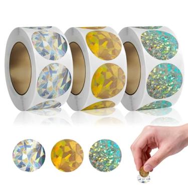 Imagem de Etiquetas de raspadinhas 900 peças, etiquetas adesivas adesivas metálicas redondas CNYMANY de 2,5 cm para jogos, festas, presentes, cartões postais e promoções - ouro, prata, verde