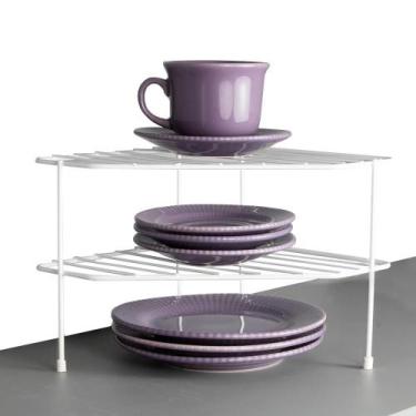 Imagem de Prateleira Organizadora Canto Armário Cozinha Preto Branco - Instare, 