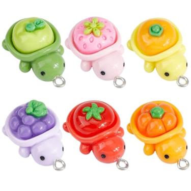 Imagem de SUNNYCLUE 1 caixa, 12 peças, pingentes de tartaruga, frutas, tartaruga, charme, resina, uva, abóbora, morango, tomate, frutas, desenhos animados, pingentes, para chaveiros, colar, brinco, joias, bolsa