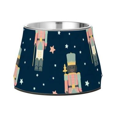 Imagem de Burbuja Tigela de aço inoxidável para cães quebra-nozes para comida e água, antiderrapante para cães médios e gatos, 590 ml