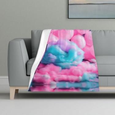 Imagem de ZTPOWQA Cobertor de flanela macio e aconchegante com estampa de algodão doce rosa para cama, sofá, viagem, acampamento, lavável, inverno, outono