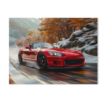 Imagem de HouLaiZhe Drift S2000 Jdm Cool Posters Tela Estética Decoração de Quarto Pintura de Parede Impressões Sala de Galeria Decoração de Parede para Quarto Sala de Estar Escritório 18 x 24 polegadas (45 x
