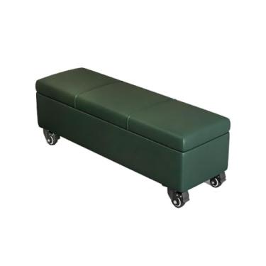 Imagem de Banco De Cabeceira De Cama Banco De Entrada Estofado Moderno Couro Armazenamento Descanso Pés Otomano Com Rodas Descanso Pé Para Quarto E Colocado(Green,30x40x90cm)