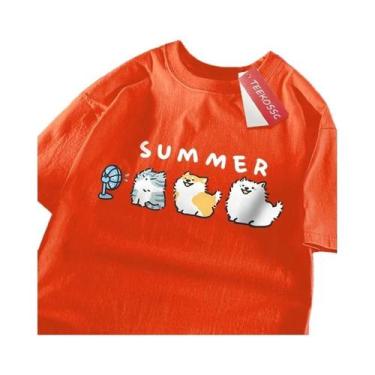 Imagem de Camisetas De Algodão Com Estampa De Gatos E Cães Fofos Para Homens E M