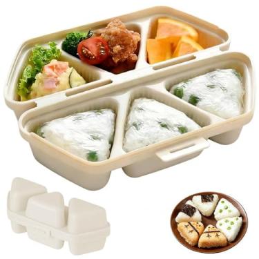 Imagem de Molde 6 em 1, molde de bola de arroz, moldes de bola de arroz triangular, antiaderente, rápido de fazer e fácil de armazenar, transporte e limpeza, construção PP segura para alimentos, presente ideal