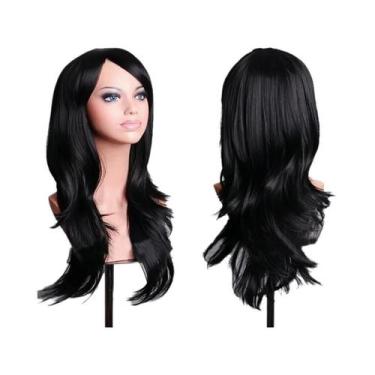 Imagem de Peruca Sintética Longa Ondulada Rosa Roxa De 70cm Para Mulheres Fantas