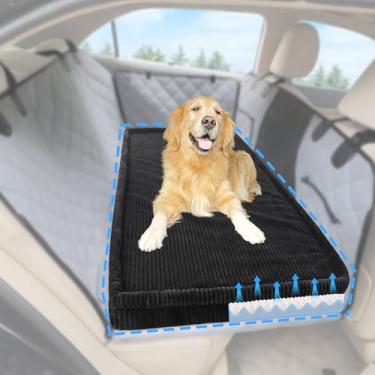 Imagem de Cama de carro para cães, tapete extensor de banco traseiro antiderrapante, cama de cachorro lavável removível para SUVs, sedãs e caminhões, cama de viagem antiderrapante para cães, fácil de limpar e à