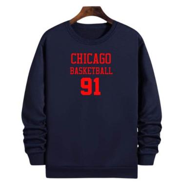 Imagem de Blusa Moletom Gola Basquete Chicago Basketball número 91 - Loja Click 