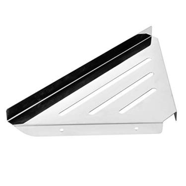 Imagem de Organizador de prateleira triangular aço inoxidável para cantinho chuveiro casa banheiro tipo furadura com design oco capacidade carga montado na pare