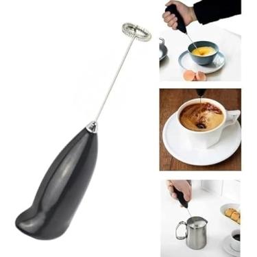 Imagem de Mixer Portátil Premium com Batedor Fouet em Aço Inox, Motor de Alta Performance, para Bebidas Cremosas, Shakes e Cappuccinos, Design Compacto. Preto