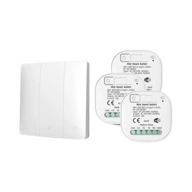 Imagem de Interruptor De Luz Inteligente WiFi Sem Bateria Tuya Com Painel De Bot