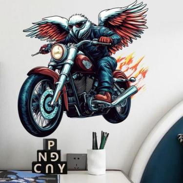 Imagem de Adesivos de parede Eagle Rider Motorcycle PVC 29,5 x 29,5 cm - yiweisa
