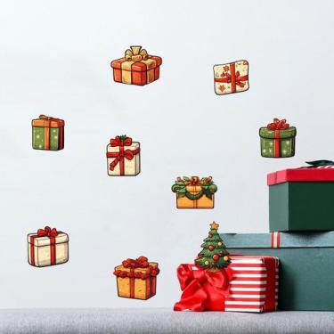 Imagem de Adesivos de parede Caixa de presente de Natal Cartoon PVC 29x29cm - yi