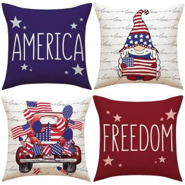 Imagem de Conjunto de fronhas American Pride Independence Day x4 - yiweisai