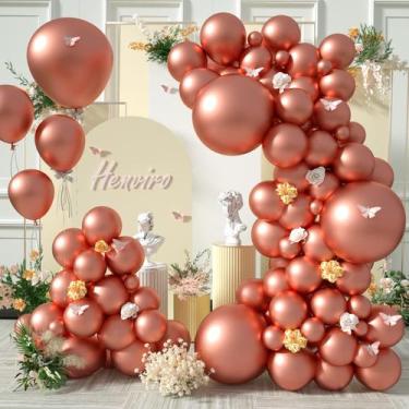 Imagem de Balões de festa Henviro Rose Gold Balloons Garland 100 unidades