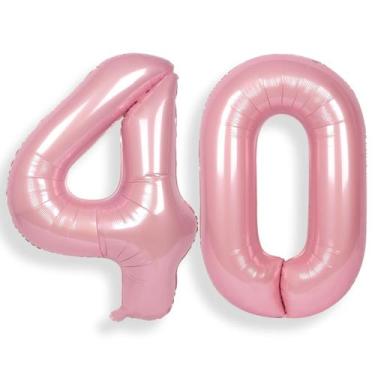 Imagem de Balões Foil Helium Number SUWEN 40th Birthday Party Pink