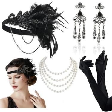 Imagem de Conjunto de acessórios Kaimirui 1920s Fashion Flapper para mulheres, 5