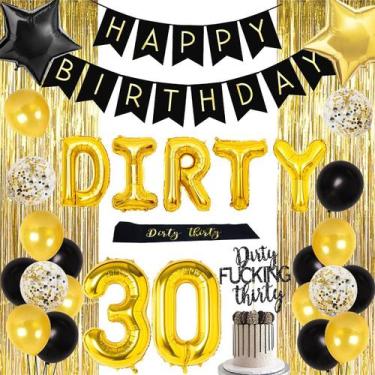 Imagem de Conjunto de decorações de festa Dirty Thirty Birthday 30 Years Old - F