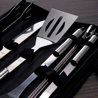 Imagem de Kit Churrasco Em Estojo Com Peças Reforçadas Inox - RELET