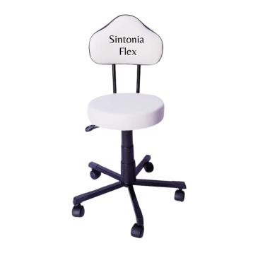 Imagem de Cadeira mocho verona estética com L duplo base em aço com rodízio corano branco