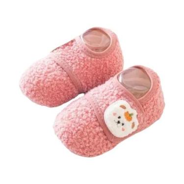 Imagem de Meias Antiderrapantes De Inverno Para Bebês Com Forro De Fleece E Sola
