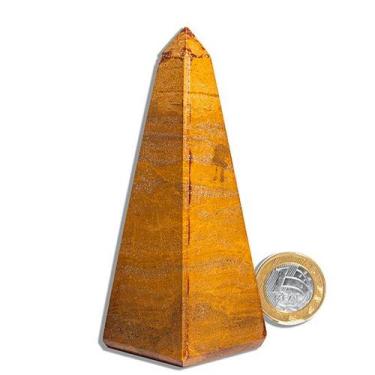 Imagem de Obelisco Jaspe Amarelo Natural 8 a 10 cm 50 a 100 g - Tipo B - Cristai