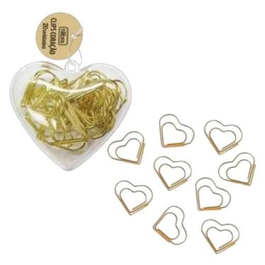 Imagem de Clips Coracao Dourado Blister 20 Unidades 2766 - Tilibra