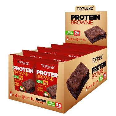 Imagem de Brownie Proteico Chocolate Com Avelã 40G Topway Caixa 10 Un-Unissex