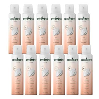 Imagem de Kit 12 Desodorante Aerossol Herbíssimo Care Sem Álcool Vanilla 150Ml  