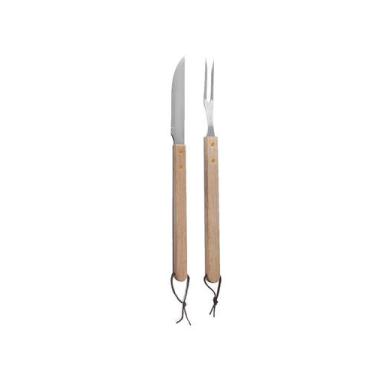 Imagem de Conjunto c/ 2 peças faca e garfo p/ churrasco - brinox