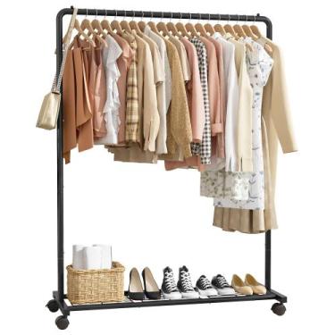 Imagem de Arara de Roupas Sakugi de Metal Reforçado com Prateleira 113 x 43 x 15